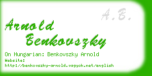 arnold benkovszky business card